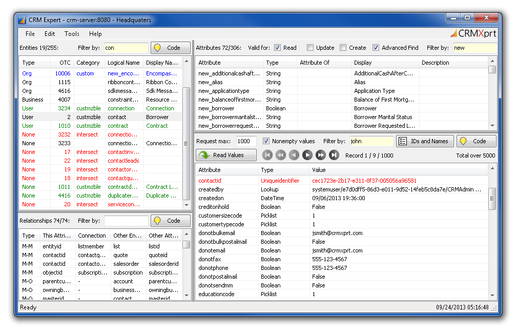 Microsoft Dynamics CRM Expert Tool Screenshot Windows 7
